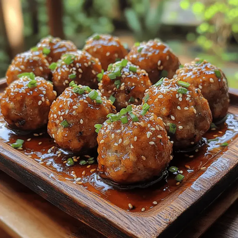 Welcome to the world of Sticky Sesame Ginger Meatballs, a dish that marries the principles of East Asian cuisine with a satisfying, hearty meal perfect for any occasion. This recipe draws inspiration from traditional Asian flavors, creating a fusion that is not only delicious but also easy to prepare. Imagine tender meatballs made from ground chicken or turkey, infused with aromatic spices and herbs, then coated in a sticky, sweet-savory sauce that will leave your taste buds dancing. Whether you’re planning a cozy family dinner or simply want to meal prep for the week, these meatballs will bring excitement to your table.