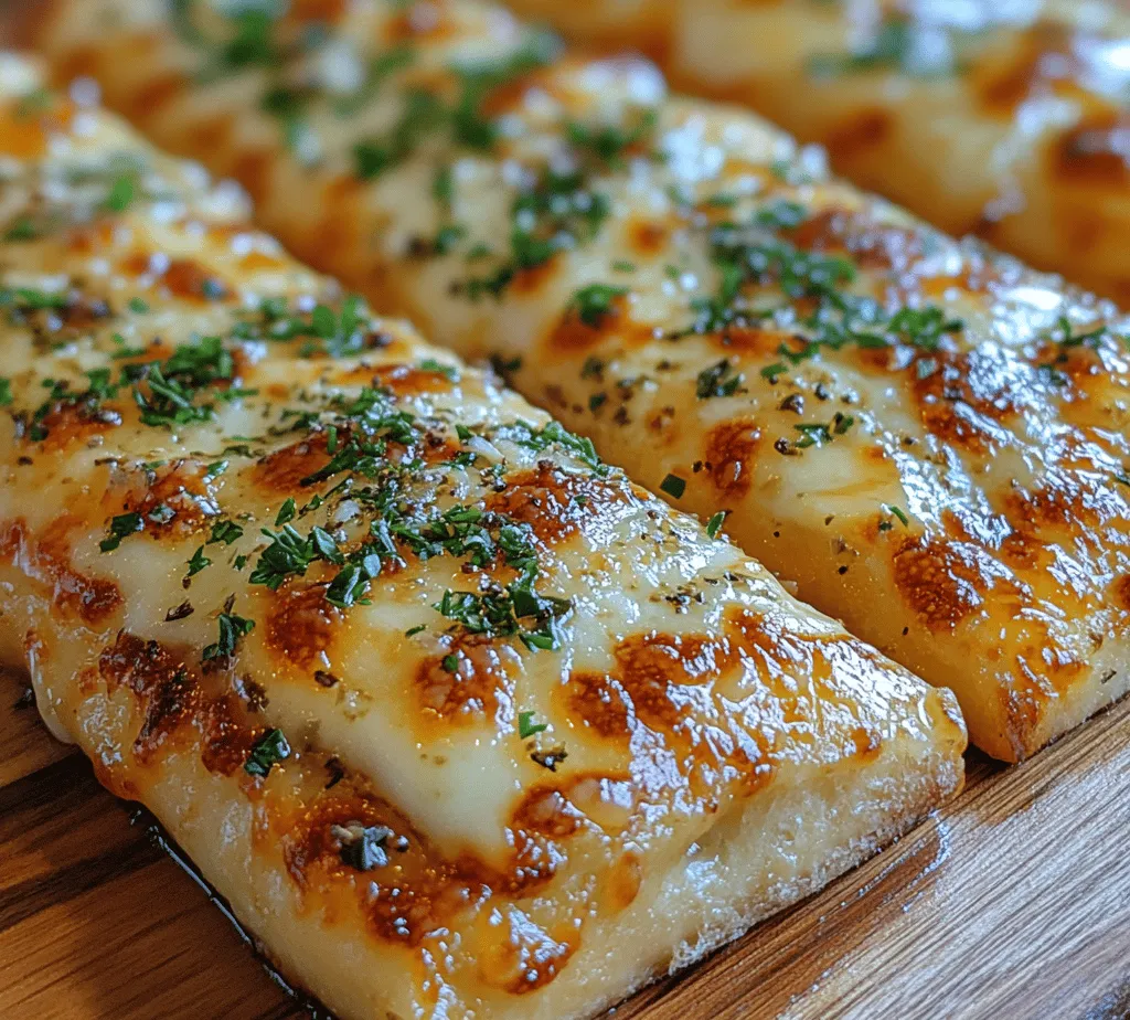 There’s something undeniably comforting about the aroma of freshly baked bread wafting through your home. Homemade breadsticks, in particular, evoke a sense of warmth and nostalgia, making them a cherished addition to family meals and gatherings. Among the myriad of options available, <strong>baked cheesy garlic breadsticks</strong> stand out for their delightful combination of flavors and textures. Picture this: golden-brown sticks of bread, infused with the robust essence of garlic, generously topped with melted cheese, and sprinkled with fragrant herbs. These breadsticks are not just a side dish; they are an experience that enhances any meal.” /></p>
</p>
<h3>First Rise: The Importance of Proofing</h3>
</p>
<p>Proofing, or allowing your dough to rise, is a critical step in the bread-making process. This phase is where yeast fermentation occurs, transforming simple ingredients into a fluffy, flavorful dough. When yeast consumes sugars, it produces carbon dioxide and alcohol, causing the dough to expand. This leavening process not only contributes to the texture of the breadsticks but also enhances their flavor profile.</p>
</p>
<p>For optimal results, creating ideal conditions for your dough to rise is essential. A warm, draft-free environment is perfect for proofing. Depending on your kitchen’s temperature, you can place the dough in a slightly warm oven (turned off) or near a radiator. Cover the bowl with a damp cloth or plastic wrap to retain moisture. Allow the dough to rise until it doubles in size—usually about 1 to 2 hours.</p>
</p>
<h3>Shaping the Breadsticks</h3>
</p>
<p>Once your dough has risen, it’s time to shape your breadsticks. Start by turning the dough out onto a lightly floured surface. Gently press down to deflate it slightly, but be careful not to overwork the dough. Using a rolling pin, roll the dough into a rectangle, about ½ inch thick. If you prefer thicker breadsticks, you can roll it to about ¾ inch thick.</p>
</p>
<p>To cut the dough evenly, use a sharp knife or a pizza cutter to slice it into strips of your desired width—typically about 1 inch wide. For a fun twist, you can create different shapes, such as twisting each strip or cutting them into shorter lengths for bite-sized pieces.</p>
</p>
<h3>Preheating the Oven: Why Temperature Matters</h3>
</p>
<p>Preheating your oven is a crucial step that should not be overlooked. The temperature at which you bake your breadsticks affects their texture and overall quality. For cheesy garlic breadsticks, preheating your oven to 400°F (200°C) is ideal. This temperature ensures that the exterior of the breadsticks bakes to a beautiful golden brown while keeping the interior soft and chewy.</p>
</p>
<p>While the oven is preheating, take advantage of this time to prepare your seasonings and toppings, ensuring everything is ready when the dough is shaped and ready to bake.</p>
</p>
<h3>Seasoning and Topping</h3>
</p>
<p>Creating the perfect garlic and herb mixture is key to elevating your cheesy garlic breadsticks. In a small bowl, combine softened butter with minced garlic, dried oregano, dried basil, and a pinch of salt. This mixture will not only infuse flavor into the breadsticks but will also create a delicious aromatic experience as they bake.</p>
</p>
<p>When it comes to cheese, shredded mozzarella is a classic choice due to its melting qualities. For an extra flavor punch, consider mixing in some grated Parmesan. To ensure an even distribution, sprinkle the cheese liberally over the butter-garlic mixture before rolling the dough strips. This method guarantees that every bite is loaded with flavor.</p>
</p>
<h3>Baking Process: Achieving Golden Perfection</h3>
</p>
<p>Baking times can vary depending on your oven, so it’s essential to keep an eye on your breadsticks as they bake. Typically, they will need about 12-15 minutes in the preheated oven. You’ll know they’re done when they turn a beautiful golden brown and the cheese is bubbling. If your oven tends to bake unevenly, consider rotating the baking sheet halfway through the baking time for uniform results.</p>
</p>
<p>If you prefer a crispier texture, leave them in the oven for an additional minute or two, but be cautious not to overbake them, as they can become dry.</p>
</p>
<h3>Garnishing for Presentation</h3>
</p>
<p>Presentation is vital when serving food, and garnishing can elevate the visual appeal of your breadsticks. Once out of the oven, brush them lightly with any remaining garlic-butter mixture for added flavor and shine. A sprinkle of freshly chopped parsley not only adds a pop of color but also enhances the flavor profile.</p>
</p>
<p>Consider other garnishing options, such as a light dusting of chili flakes for those who enjoy a bit of heat or a drizzle of balsamic glaze for a touch of sweetness and acidity.</p>
</p>
<h3>Serving Suggestions and Pairing Options</h3>
</p>
<p>Baked cheesy garlic breadsticks are incredibly versatile and can be served in various ways. They make an excellent appetizer, a side dish for pasta, or a standalone snack. For the best experience, serve them warm, straight from the oven.</p>
</p>
<p>Pair your breadsticks with a variety of dips to enhance the flavor. Classic marinara sauce is a favorite, but you can also offer pesto, which adds a fresh basil flavor, or a creamy ranch dressing for a tangy contrast. For a fun twist, serve them alongside a warm cheese dip or a zesty salsa.</p>
</p>
<p>These breadsticks are perfect for gatherings and parties. Consider arranging them on a platter with an assortment of dips, allowing guests to indulge in a flavorful experience. You can also serve them alongside a fresh salad or as part of a charcuterie board.</p>
</p>
<h3>Nutritional Insights</h3>
</p>
<p>When indulging in cheesy garlic breadsticks, it’s helpful to be aware of their nutritional profile. Typically, each breadstick contains a blend of carbohydrates, fats, and proteins, depending on the ingredients used. A standard serving of two breadsticks provides a source of energy, making them a satisfying addition to any meal.</p>
</p>
<p>For those mindful of portion sizes, consider serving just one or two alongside a balanced meal to avoid overindulgence. If you’re looking to modify the recipe for dietary restrictions, gluten-free flour can be substituted for regular flour, and vegan cheese can replace dairy cheese to cater to vegan diets.</p>
</p>
<h3>Conclusion</h3>
</p>
<p>Homemade cheesy garlic breadsticks are the epitome of comfort food, bringing warmth and joy to your kitchen. The process of making them—from mixing the dough to shaping, baking, and serving—is an enjoyable experience that can create lasting memories with family and friends.</p>
</p>
<p>Encouraging you to try this recipe at home, it’s not just about the delicious outcome but also the joy of sharing freshly baked goods with loved ones. Baking is a way to show care, and these cheesy garlic breadsticks are perfect for any occasion, whether it’s a cozy family dinner, a festive gathering, or simply a treat for yourself. Enjoy the process, embrace your creativity, and savor the delightful results of your efforts.</p>
</div>