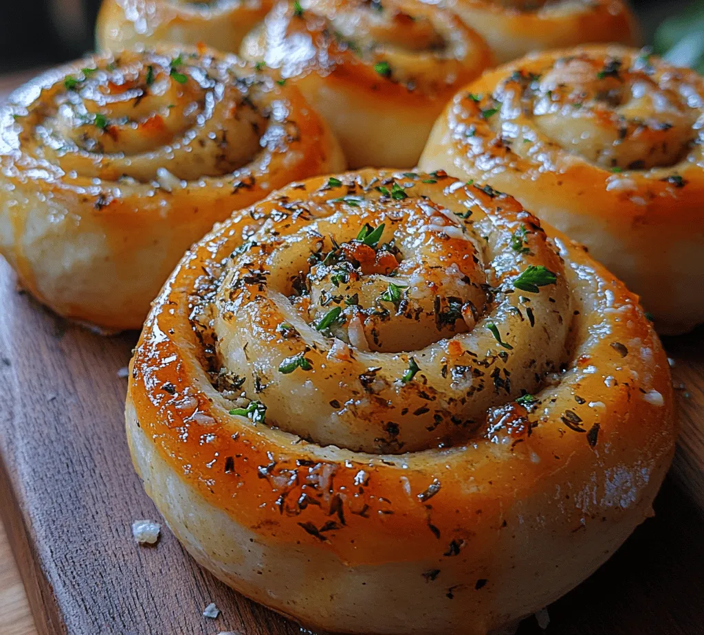 There’s something magical about the scent of homemade bread wafting through your kitchen. The process of kneading, rising, and finally baking transforms simple ingredients into something truly special. Whether served alongside a hearty stew, used to mop up sauce, or enjoyed as a standalone snack with a smear of butter, homemade bread has an undeniable charm that elevates any meal. Among the myriad of bread recipes, <strong>Herb & Garlic Swirl Rolls</strong> stand out with their enticing aroma and delightful flavor. These rolls offer a unique twist on traditional bread, blending fresh, aromatic herbs with the savory punch of garlic for a truly irresistible experience.” /></p>
</p>
<h3>The Fermentation Process: Enhancing Flavor and Texture</h3>
</p>
<p>Fermentation is a crucial step in the making of Herb & Garlic Swirl Rolls, deeply influencing their flavor and texture. When yeast is added to the dough, it begins to consume the sugars, producing carbon dioxide and alcohol. This process not only helps the dough rise but also develops complex flavors within the bread. As the dough ferments, it becomes more elastic and extensible, contributing to the light and airy texture of the finished rolls. Allowing the dough to ferment properly is key; under-fermented dough may yield dense rolls, while over-fermented dough can result in a sour taste and loss of structure.</p>
</p>
<h3>Crafting the Herb & Garlic Filling</h3>
</p>
<h4>Creating the Flavor Base</h4>
</p>
<p>To prepare the herb and garlic filling, gather the following ingredients:</p>
</p>
<p>– ½ cup unsalted butter, softened</p>
<p>– 4 cloves garlic, minced</p>
<p>– 2 tablespoons fresh parsley, finely chopped</p>
<p>– 2 tablespoons fresh chives, finely chopped</p>
<p>– 1 teaspoon salt</p>
<p>– ½ teaspoon black pepper</p>
<p>– Optional: ¼ teaspoon red pepper flakes for a hint of heat</p>
</p>
<p><strong>Instructions for Mixing the Filling:</strong></p>
</p>
<p>1. <strong>Combine Butter and Garlic</strong>: In a medium bowl, use a fork or spatula to cream the softened butter until smooth. Add the minced garlic and mix until well combined. The goal here is to create a luscious, aromatic base that will infuse the rolls with rich flavor.</p>
</p>
<p>2. <strong>Incorporate Herbs and Seasoning</strong>: Add the finely chopped parsley, chives, salt, and black pepper to the garlic butter mixture. If you like a bit of heat, sprinkle in the red pepper flakes. Stir well to ensure the herbs are evenly distributed throughout the butter. This mixture is the heart of your rolls, so take a moment to taste it; it should be flavorful and fragrant.</p>
</p>
<h4>Spreading the Filling</h4>
</p>
<p>Once your filling is ready, it’s time to spread it across the dough.</p>
</p>
<p>1. <strong>Prepare the Dough</strong>: After the first rise, gently punch down the dough to release any air bubbles. On a lightly floured surface, roll the dough out into a rectangle approximately 12×18 inches.</p>
</p>
<p>2. <strong>Even Distribution</strong>: Using a spatula or the back of a spoon, spread the herb and garlic filling evenly over the surface of the dough. Start from the center and work your way to the edges, ensuring a uniform layer. It’s important to leave a small border (about 1 inch) around the edges to avoid spillage when rolling.</p>
</p>
<h3>Shaping the Rolls</h3>
</p>
<h4>Rolling Technique</h4>
</p>
<p>The rolling technique is essential for creating the perfect shape and ensuring the filling does not escape during baking.</p>
</p>
<p>1. <strong>Begin Rolling</strong>: Starting from one long edge of the rectangle, carefully roll the dough tightly towards the opposite edge. Use gentle pressure to guide the roll, maintaining even tension throughout to prevent gaps.</p>
</p>
<p>2. <strong>Seal the Edge</strong>: Once you reach the end, pinch the seam together to seal the roll. This helps keep the filling secure and ensures a beautiful swirl when sliced.</p>
</p>
<h4>Cutting the Rolls</h4>
</p>
<p>1. <strong>Best Practices for Slicing</strong>: Using a sharp serrated knife or dental floss (unflavored, of course), slice the rolled dough into 12 equal pieces. To achieve clean cuts, use a sawing motion without pressing down too hard, which could squish the rolls.</p>
</p>
<p>2. <strong>Maintaining Shape</strong>: After slicing, gently reshape each piece if necessary to ensure they maintain their spiral form. Place them in a greased baking dish, spacing them slightly apart to allow for expansion during the second rise.</p>
</p>
<h3>The Second Rise and Baking</h3>
</p>
<h4>Importance of the Second Rise</h4>
</p>
<p>The second rise is a vital step in achieving the fluffy texture of your Herb & Garlic Swirl Rolls. During this phase, the yeast continues to work, and the dough rises again, creating air pockets that will expand during baking. Allow the rolls to rise for about 30-45 minutes in a warm, draft-free environment until they have doubled in size.</p>
</p>
<h4>Egg Wash Application</h4>
</p>
<p>To achieve a beautiful, golden-brown crust, applying an egg wash is highly recommended.</p>
</p>
<p>1. <strong>Prepare the Egg Wash</strong>: In a small bowl, whisk together 1 egg and 1 tablespoon of water until well combined.</p>
</p>
<p>2. <strong>Application</strong>: Gently brush the egg wash over the tops of the rolls just before baking. This not only enhances color but also adds a slight sheen to the finished product.</p>
</p>
<h4>Baking Tips</h4>
</p>
<p>1. <strong>Ideal Baking Temperature</strong>: Preheat your oven to 375°F (190°C). Place the rolls in the center of the oven for even heat distribution.</p>
</p>
<p>2. <strong>Checking for Doneness</strong>: Bake for 20-25 minutes, until the rolls are golden brown and sound hollow when tapped on the bottom. For added assurance, use an instant-read thermometer; the internal temperature should reach around 190°F (88°C).</p>
</p>
<h3>Serving Suggestions</h3>
</p>
<p>These Herb & Garlic Swirl Rolls are versatile and can complement a variety of dishes. Here are some ideas for serving:</p>
</p>
<p>– <strong>Pairing with Soups</strong>: Serve warm alongside a bowl of creamy tomato soup or a hearty vegetable stew. The rolls are perfect for dipping and will soak up the flavors beautifully.</p>
</p>
<p>– <strong>Accompanying Salads</strong>: Pair them with fresh salads, such as a classic Caesar salad or a quinoa salad, to add a comforting element to your meal.</p>
</p>
<p>– <strong>With Pasta Dishes</strong>: These rolls also go splendidly with pasta dishes, particularly those with rich sauces, such as Alfredo or marinara. The garlic flavor will enhance the overall taste experience.</p>
</p>
<p>– <strong>Dips and Spreads</strong>: Consider serving the rolls with a variety of dips or spreads. A light herb butter, creamy goat cheese, or even a spicy red pepper hummus can elevate the flavor profile and provide a delightful contrast to the warm rolls.</p>
</p>
<h3>Storage and Reheating</h3>
</p>
<p>To keep your Herb & Garlic Swirl Rolls fresh, follow these storage tips:</p>
</p>
<p>1. <strong>Storing Leftovers</strong>: Allow the rolls to cool completely before transferring them to an airtight container or wrapping them in plastic wrap. They can be stored at room temperature for up to 2 days or in the refrigerator for up to a week.</p>
</p>
<p>2. <strong>Reheating Methods</strong>: To restore their fresh-baked texture, reheat in a 350°F (175°C) oven for about 10 minutes. Alternatively, you can wrap them in a damp paper towel and heat them in the microwave for 15-20 seconds. This method helps retain moisture and softness.</p>
</p>
<h3>Conclusion</h3>
</p>
<p>Making Herb & Garlic Swirl Rolls is not just a baking task; it’s an experience filled with warmth, flavor, and the joy of sharing. From the delightful aroma that fills your kitchen to the first bite of the soft, herb-infused rolls, every step is an invitation to savor the moment. Don’t hesitate to experiment with different herbs, such as rosemary or thyme, or try adding cheese or sun-dried tomatoes to the filling for a personal touch.</p>
</p>
<p>These rolls are perfect for gatherings, family dinners, or simply enjoying with a cup of tea. By baking these delicious rolls, you create not only a dish but memories that you can share with loved ones. Embrace the art of baking and enjoy the satisfaction that comes with homemade goodness.</p>
</div>