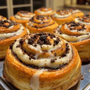 Discover the delightful fusion of flavors in these Cookies and Cream Cinnamon Rolls, where classic cinnamon rolls meet the irresistible taste of chocolate sandwich cookies. This recipe marries the comforting essence of homemade cinnamon rolls with a fun, sweet twist, making it perfect for breakfast, brunch, or as a special treat any time of the day. These cinnamon rolls are not just a treat for the taste buds; they also offer a visual feast, with their swirls of rich filling and creamy frosting.