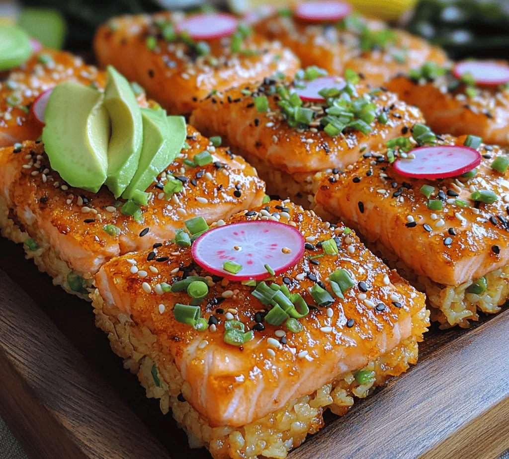 Golden Crunch Salmon Crispy Rice is an innovative dish that beautifully merges traditional Japanese flavors with contemporary culinary techniques. This recipe offers a delightful fusion that appeals to both sushi enthusiasts and those seeking new flavor experiences. The crispiness of the rice combined with the succulent, buttery texture of the salmon creates a unique culinary experience that captivates the palate.
