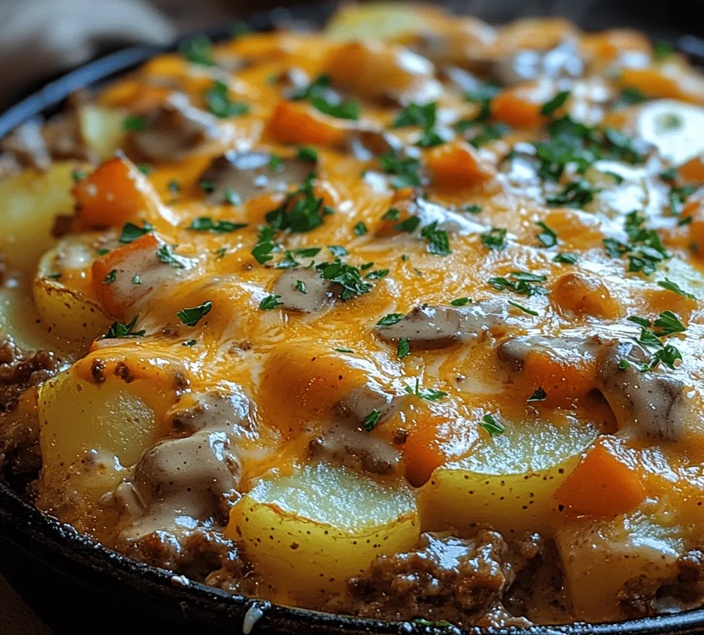 Casserole dishes have become a staple in home cooking, celebrated for their simplicity and heartiness. These versatile meals are designed to be cooked in one dish, bringing together a delightful combination of flavors and ingredients that can satisfy even the most discerning palates. Among the many casserole variations, <strong>Hobo Casserole Delights</strong> stands out as a particularly hearty and comforting option. This dish artfully combines ground beef, a medley of vegetables, and potatoes into a filling meal that is not only delicious but also easy to prepare.” /></p>
</p>
<h3>Cooking the Ground Beef: Techniques for Achieving Perfectly Browned Meat</h3>
</p>
<p>To kick off your Hobo Casserole Delights, start by cooking the ground beef. The key to achieving perfectly browned meat lies in the technique. Firstly, choose lean ground beef to avoid excess grease, which can make the casserole soggy. Heat a large skillet over medium-high heat, allowing the pan to become hot before adding the beef. This ensures that the meat sears properly, creating a rich flavor and appealing color.</p>
</p>
<p>Once the beef is in the pan, break it apart with a wooden spoon. Resist the temptation to overcrowd the pan, as this can lead to steaming instead of browning. If you’re using more than a pound of beef, consider cooking it in batches. Season the meat with salt and pepper as it cooks to enhance its flavor. For an added depth of taste, you can include finely chopped onions or garlic at this stage. Cook the beef until it’s browned and fully cooked through, typically around 7-10 minutes. Once ready, drain any excess fat and set the beef aside to cool slightly before layering it in your casserole.</p>
</p>
<h3>Layering the Ingredients: Tips for Ensuring Even Cooking and Flavor Distribution</h3>
</p>
<p>Layering the ingredients correctly is crucial for ensuring that each bite of your Hobo Casserole Delights is flavorful and well-cooked. Start by greasing your baking dish with a little oil or non-stick spray to prevent sticking. The base layer should consist of the cooked ground beef, spread evenly across the bottom. This creates a solid foundation that allows the flavors to meld together beautifully.</p>
</p>
<p>Next, incorporate a layer of vegetables. You can use a mix of frozen or fresh vegetables such as green beans, corn, and diced potatoes. It’s essential to chop the vegetables into uniform sizes to ensure even cooking. After the vegetable layer, pour in your soup mixture, which will bind the casserole together and add moisture.</p>
</p>
<p>For the next layer, add shredded cheese — a generous amount will melt beautifully into the dish. Finally, top it off with a layer of hash browns or tater tots for that signature crunch. This layering method not only enhances flavor distribution but also creates a pleasing texture contrast in every bite.</p>
</p>
<h3>Preparing the Soup Mixture: Importance of Mixing for a Smooth Texture</h3>
</p>
<p>The soup mixture is a critical element of Hobo Casserole Delights, contributing both flavor and moisture to the dish. For a smooth texture, combine your selected cream soup (such as cream of mushroom or chicken) with a splash of milk or broth in a mixing bowl. This will help to thin the soup slightly, ensuring it spreads evenly over the layers.</p>
</p>
<p>Stir the mixture thoroughly until well-blended. You can also add seasonings such as garlic powder, onion powder, or even a splash of Worcestershire sauce for extra depth of flavor. A well-combined soup mixture will help achieve that creamy consistency throughout the casserole, preventing dry spots and ensuring that every layer is infused with taste.</p>
</p>
<h3>Completing the Layering Process: How to Build the Casserole for Best Results</h3>
</p>
<p>Now that you have your layers prepared, it’s time to build your casserole. Start by placing the cooked ground beef evenly at the bottom of your greased baking dish. Follow this with a layer of your chosen vegetables. Spread them out evenly to ensure that every bite contains a variety of flavors and textures.</p>
</p>
<p>Next, pour your well-mixed soup mixture over the vegetables, spreading it with a spatula to cover everything evenly. After that, sprinkle a generous layer of cheese on top, allowing it to melt deliciously during baking. Lastly, layer the hash browns or tater tots on top of the cheese. This final layer adds a satisfying crunch and golden color once baked.</p>
</p>
<h3>Topping with Cheese: Choosing the Right Cheese and Its Melting Properties</h3>
</p>
<p>Choosing the right cheese is vital for achieving that perfect, gooey topping for your Hobo Casserole Delights. Cheddar cheese is a popular choice due to its excellent melting properties and rich flavor, but feel free to experiment with other cheeses as well. Mozzarella offers a stringy texture when melted, while pepper jack can add a delightful kick with its hint of spice.</p>
</p>
<p>For best results, opt for freshly shredded cheese rather than pre-packaged shredded cheese, as it contains anti-caking agents that can prevent it from melting smoothly. A blend of cheeses can also create a more complex flavor profile, so don’t hesitate to mix and match according to your taste preferences.</p>
</p>
<h3>Baking Instructions: Best Practices for Covering and Uncovering the Dish</h3>
</p>
<p>When it comes to baking your casserole, preheat your oven to 350°F (175°C). Cover the baking dish with aluminum foil for the first half of the baking time. This helps to trap moisture, allowing the vegetables to cook through while preventing the cheese from browning too quickly. After about 30 minutes, remove the foil and continue baking for an additional 15-20 minutes, or until the cheese is bubbly and golden brown, and the hash browns are crispy.</p>
</p>
<p>Keeping an eye on the casserole during the last few minutes of baking is important to avoid overcooking. The goal is a beautifully golden top with tender vegetables and a flavorful, hearty base.</p>
</p>
<h3>Resting and Serving: Importance of Letting the Dish Sit Before Serving</h3>
</p>
<p>Once your casserole is out of the oven, resist the urge to dive right in. Allow it to rest for about 10-15 minutes before serving. This resting period lets the layers settle and makes slicing and serving much easier. It also allows the flavors to meld together more fully, enhancing the overall taste experience.</p>
</p>
<p>When it’s time to serve, cut the casserole into squares and use a spatula to lift out portions. Pair it with a fresh salad or steamed vegetables for a well-rounded meal. The hearty flavors and comforting textures of Hobo Casserole Delights are sure to satisfy both family and friends.</p>
</p>
<h3>Nutritional Breakdown of Hobo Casserole Delights</h3>
</p>
<p>Understanding the nutritional content of Hobo Casserole Delights can help you make informed choices. A typical serving of this casserole contains approximately 400-500 calories, depending on portion size and specific ingredients used. Each serving generally consists of:</p>
</p>
<p>– <strong>Protein</strong>: 20-25 grams, primarily from ground beef and cheese, making it a good source of muscle-building nutrients.</p>
<p>– <strong>Carbohydrates</strong>: 30-40 grams, largely from the potatoes and vegetables, providing energy for daily activities.</p>
<p>– <strong>Fats</strong>: 15-25 grams, which come from the meat, cheese, and any added oil or butter.</p>
</p>
<p>Incorporating a variety of vegetables not only enhances the flavor but also boosts the nutritional profile, adding vitamins, minerals, and fiber to your meal. To make the casserole even healthier, consider using leaner cuts of meat, low-fat cheese, or substituting some of the potatoes with cauliflower for a lower-carb option.</p>
</p>
<h3>Variations on Hobo Casserole Delights</h3>
</p>
<p>One of the great aspects of Hobo Casserole Delights is its versatility. Here are some variations to consider when making this dish:</p>
</p>
<p>– <strong>Vegetarian Options</strong>: Substitute ground beef with lentils, black beans, or plant-based meat alternatives. This not only makes the dish vegetarian-friendly but also adds different textures and flavors.</p>
<p>– <strong>Flavor Variations</strong>: Experiment with different cheese types, such as feta for a tangy twist or gouda for a smokier flavor. Alternatively, try adding different sauces, like barbecue sauce or salsa, for added zest.</p>
<p>– <strong>Adding Spices</strong>: Enhance the flavor profile with herbs and spices like thyme, oregano, or smoked paprika. A pinch of red pepper flakes can also introduce a pleasant heat to the dish.</p>
<p>– <strong>Seasonal Adaptations</strong>: Incorporate seasonal vegetables like zucchini in summer or butternut squash in fall for a fresh and vibrant take on the casserole.</p>
</p>
<h3>Conclusion</h3>
</p>
<p>Hobo Casserole Delights is a simple yet satisfying dish that embodies comfort food at its finest. This casserole not only brings together hearty ingredients for a wholesome meal but also serves as a versatile option for various occasions, from family dinners to potlucks. Its blend of flavors and textures makes it a favorite among both adults and children alike.</p>
</p>
<p>Embrace the joy of cooking by trying out this recipe, and don’t hesitate to make it your own by adding personal touches or seasonal ingredients. With its ease of preparation and comforting nature, Hobo Casserole Delights is sure to become a staple in your family meal planning. Enjoy the process, savor the flavors, and share this delightful dish with your loved ones!</p>
</div>