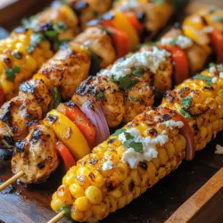 Mexican cuisine is celebrated for its vibrant flavors, colorful presentations, and rich cultural heritage. Each dish tells a story, often reflecting the regional ingredients and cooking methods that have been passed down through generations. One such dish that encapsulates the essence of summer gatherings and outdoor barbecues is Grilled Mexican Street Corn and Chicken Kabobs.