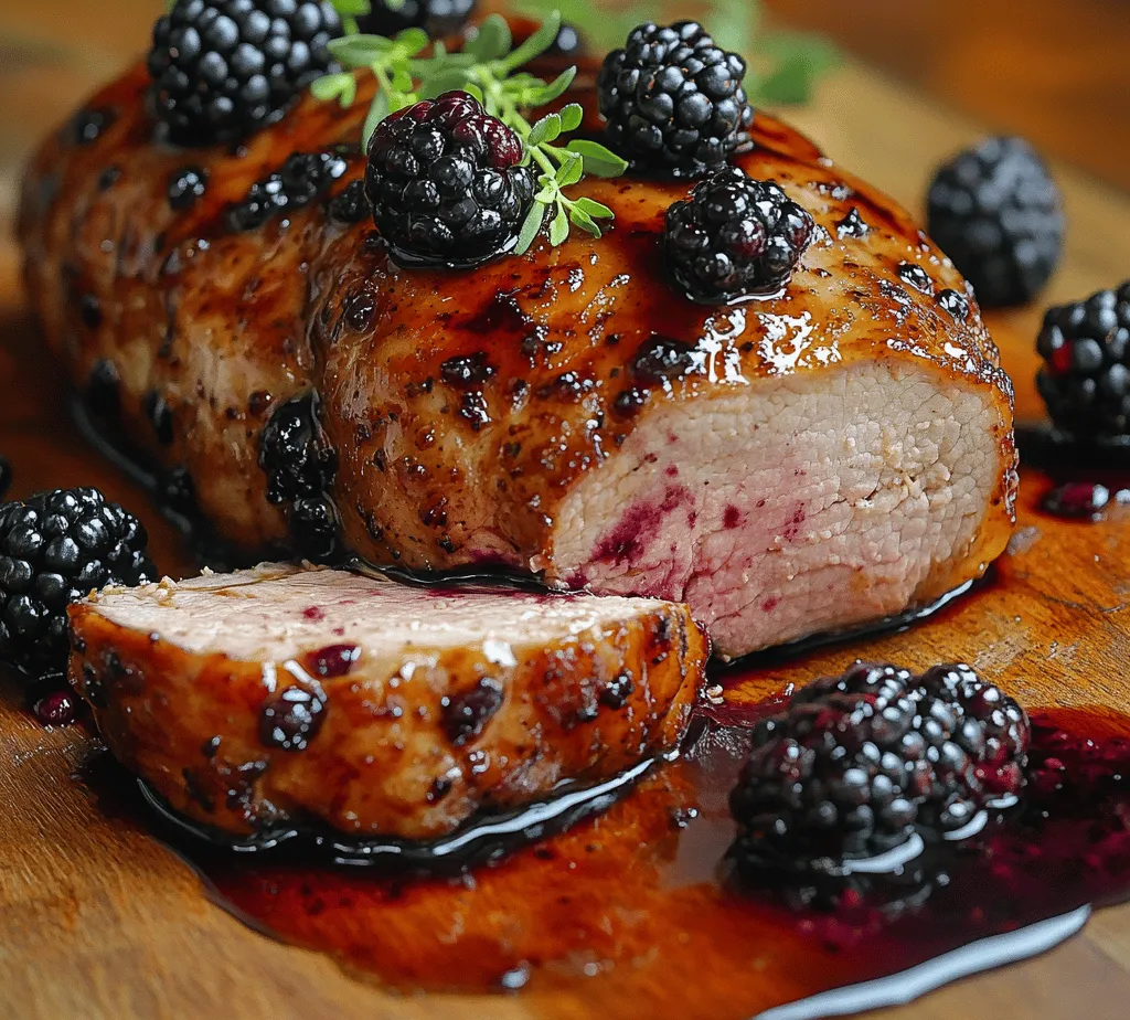 The appeal of Blackberry Balsamic Glazed Pork lies not only in its vibrant flavor profile but also in its stunning presentation. The deep purple glaze drapes over the tender pork, creating a visually striking dish. The combination of ingredients brings together contrasting tastes: the sweetness of blackberries balances the acidity of balsamic vinegar while the pork provides a savory foundation. This harmony of flavors makes it a versatile dish suitable for various occasions, from intimate gatherings to festive celebrations.