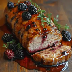 The appeal of Blackberry Balsamic Glazed Pork lies not only in its vibrant flavor profile but also in its stunning presentation. The deep purple glaze drapes over the tender pork, creating a visually striking dish. The combination of ingredients brings together contrasting tastes: the sweetness of blackberries balances the acidity of balsamic vinegar while the pork provides a savory foundation. This harmony of flavors makes it a versatile dish suitable for various occasions, from intimate gatherings to festive celebrations.