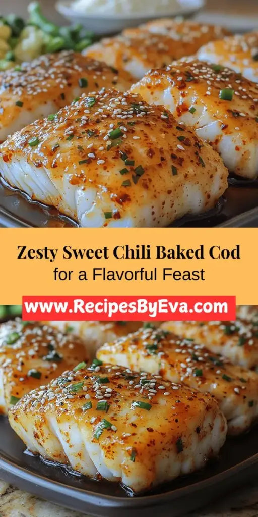 Discover the deliciousness of Sweet Chili Baked Cod with a Zesty Twist! This easy-to-make dish combines the delicate flavors of cod with a vibrant marinade of sweet chili sauce, lime juice, garlic, and ginger. Perfect for impressing guests or satisfying a weeknight craving, this meal is packed with lean protein and essential nutrients. Enjoy the balance of sweetness and heat while elevating your dinner table with this flavorful and healthy seafood option!