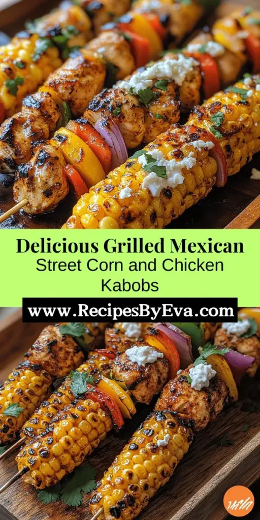 Bring the vibrant flavors of Mexican cuisine to your next summer gathering with Grilled Mexican Street Corn and Chicken Kabobs! This delicious recipe combines juicy grilled chicken, fresh vegetables, and charred corn infused with the essence of traditional elote. With a zesty cotija cheese topping and easy preparation steps, these kabobs are perfect for cookouts or family dinners. Discover tips for marinating, grilling, and serving this mouthwatering dish that’s bursting with flavor! Enjoy a taste of Mexico right from your backyard and impress your guests with this colorful, flavorful meal.