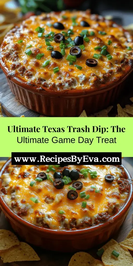 Get ready to impress your guests with the Ultimate Meaty Texas Trash Dip, the perfect addition to any gathering! This hearty dip features a mouthwatering combination of creamy refried beans, zesty tomatoes, and a blend of cheeses layered with seasoned ground beef and spicy Italian sausage. Topped with fresh olives and green onions, it offers a delightful mix of flavors and textures. Simple to make and sure to be a crowd-pleaser, this dip is ideal for game days, parties, or a cozy night in. Enjoy it with tortilla chips for a satisfying snack that’s sure to bring everyone together!