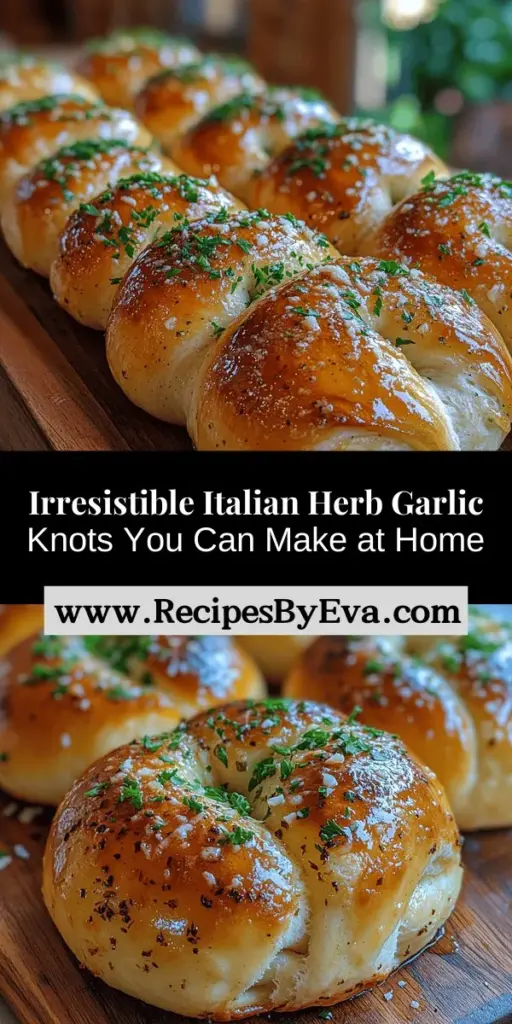 Indulge in the rich flavors of homemade Italian Herb Garlic Knots with this delightful recipe. These soft, fluffy knots are infused with garlic and herbs, creating a perfect accompaniment to any meal or a tasty snack on their own. Discover the secrets of working with simple ingredients like all-purpose flour, active dry yeast, and aromatic garlic. Follow our detailed steps to make these irresistible treats that will impress family and friends. Enjoy the comforting taste of Italy right from your kitchen!