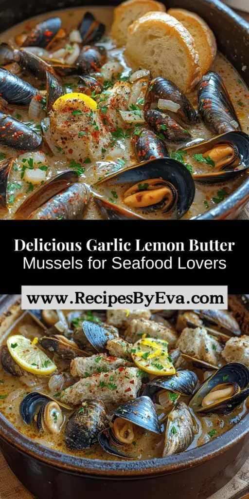 Discover the joy of cooking with this Zesty Garlic Lemon Butter Mussels recipe that showcases the delicious flavors of fresh mussels. This dish combines succulent shellfish, aromatic garlic, and zesty lemon with a hint of white wine for an incredible taste experience. Perfect for dinner parties or cozy nights in, it’s simple yet impressive. Serve it with crusty bread to soak up the flavorful broth and delight your guests with a beautiful seafood dish that highlights the natural sweetness of mussels.