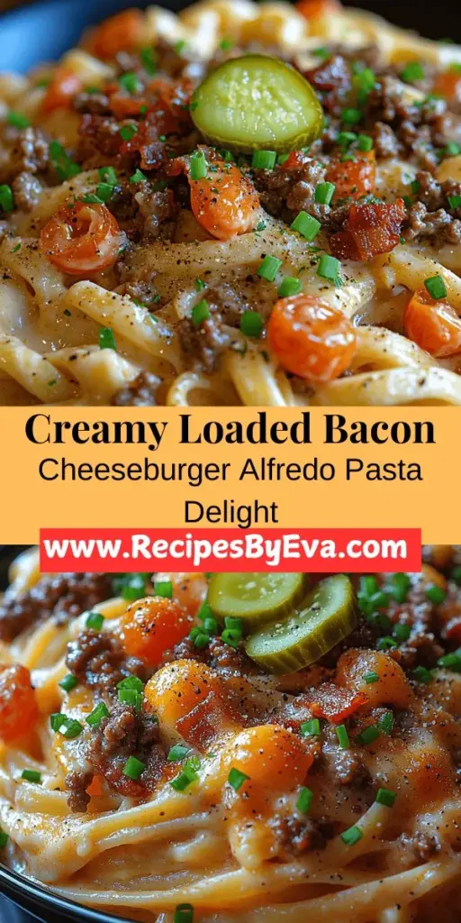 Satisfy your comfort food cravings with Loaded Bacon Cheeseburger Alfredo Pasta, a delicious fusion of classic cheeseburger flavors and creamy Alfredo sauce. This recipe combines tender fettuccine, savory ground beef, crispy bacon, and rich cheeses for a truly indulgent meal. Perfect for family dinners or potlucks, it’s easy to prepare and sure to impress. Learn how to create this mouthwatering dish and delight everyone at your table!