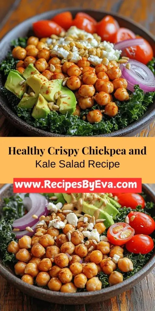 Discover the delicious and nutritious Crispy Chickpea & Kale Salad, an ideal choice for healthy eating. Packed with protein-rich chickpeas and vitamin-loaded kale, this salad offers a satisfying crunch with every bite. Perfect for meal prep or a quick lunch, it’s versatile for vegans and vegetarians alike. Enhance it with creamy avocado and optional feta for added flavor. Enjoy a salad that’s not just good for you, but also bursting with vibrant flavors and textures.