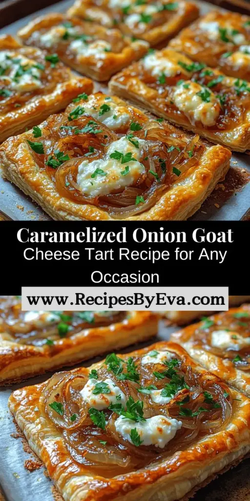 Discover the deliciousness of a Caramelized Onion & Goat Cheese Tart that is perfect for any occasion! This stunning dish features a golden, flaky crust filled with sweet, caramelized onions, creamy goat cheese, and a hint of fresh thyme. Ideal as an elegant appetizer or a satisfying main course, this tart is easy to make and sure to impress your guests. Follow the simple steps to create a dish that combines comfort with sophistication. Don't miss out on this culinary delight!
