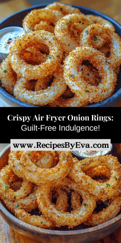 Dive into the world of crispy goodness with homemade air fryer onion rings! This recipe for Crunchy Heaven offers a healthier take on a classic favorite, featuring sweet onions coated in a light, crunchy layer of panko breadcrumbs and Parmesan cheese. Discover easy preparation tips, essential ingredients, and flavorful seasoning suggestions to ensure your onion rings come out perfect every time. Perfect for snacking, serving alongside burgers, or elevating any meal, these satisfying rings are sure to impress! Enjoy every crunchy bite guilt-free!