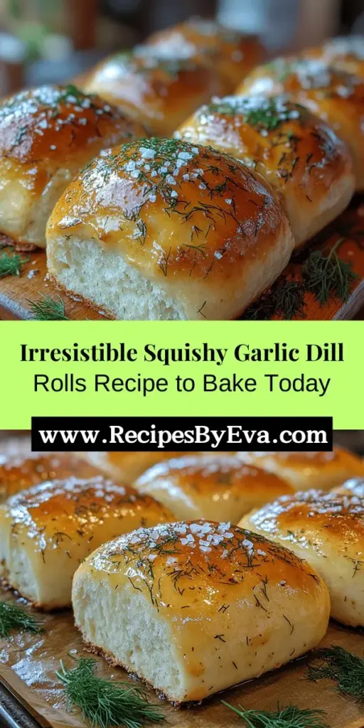 Discover the joy of baking with this recipe for Squishy Garlic Dill Rolls. The delightful blend of fresh garlic and dill creates a unique flavor that elevates these homemade rolls to a gourmet experience. Learn about the key ingredients, from high-quality flour to active dry yeast, and follow our step-by-step guide to achieve perfectly fluffy rolls every time. Ideal for any meal, these aromatic rolls are sure to impress family and friends. Enjoy the warmth of fresh bread in your home!