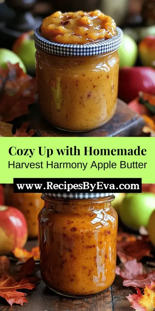 Celebrate the essence of autumn with this delightful Harvest Harmony Apple Butter recipe! Transform tart apples into a velvety-smooth spread infused with warm spices. This easy homemade treat fills your kitchen with cozy aromas and offers endless versatility, perfect for toast, pancakes, or even as a glaze for meats. Whether gifting or enjoying it yourself, this apple butter captures the spirit of fall and the joy of sharing delicious homemade goodies with loved ones. Dive into this flavorful culinary adventure today!