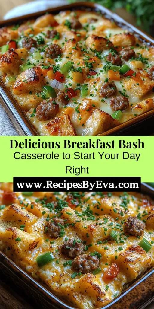 Start your day with the comforting warmth of a Breakfast Bash Casserole! This delightful dish combines eggs, savory meats, and hearty vegetables into a satisfying meal perfect for any occasion. Easy to customize based on your tastes, dietary needs, or whatever you have on hand, this casserole is a crowd-pleaser. Whether hosting brunch or prepping meals for the week, enjoy the creamy, flavorful goodness that will leave everyone wanting more.