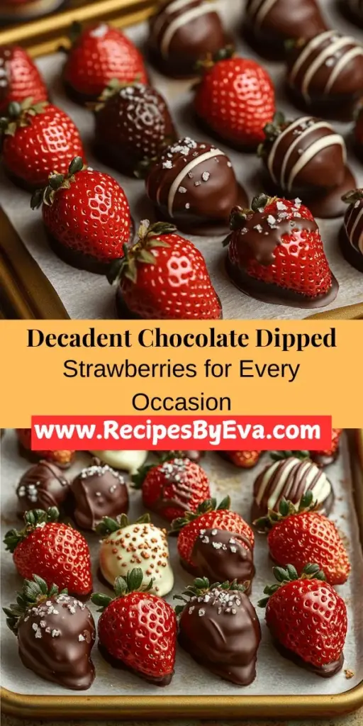 Indulge in the ultimate sweet treat with homemade chocolate-dipped strawberries! This delightful recipe combines the freshness of ripe strawberries with rich, velvety dark chocolate, creating a perfect balance of flavors. Customize them with drizzles of white chocolate or a dash of sea salt for an extra touch. Perfect for special occasions or simply to satisfy your sweet tooth, these stunning treats are easy to make and sure to impress. Get ready to enjoy a decadent dessert experience!