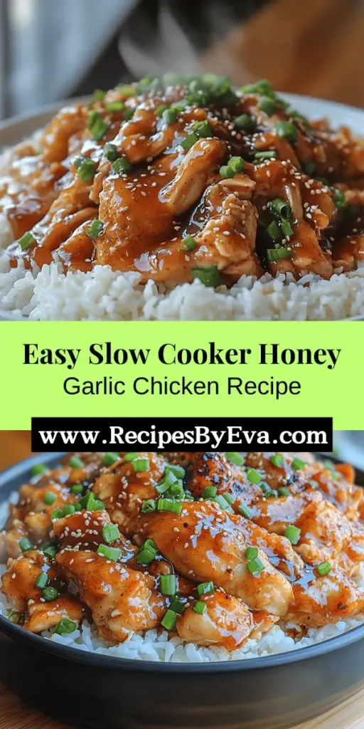 Discover the taste of comfort with Sweet & Sticky Slow Cooker Honey Garlic Chicken! This easy and delicious recipe combines tender chicken thighs with a luscious honey-garlic sauce, creating a perfect balance of sweet and savory flavors. Ideal for family dinners or gatherings, it requires minimal prep time and allows you to enjoy quality moments with loved ones while it cooks. Embrace the rich aromas and treat your taste buds to this satisfying meal that’s sure to become a household favorite!