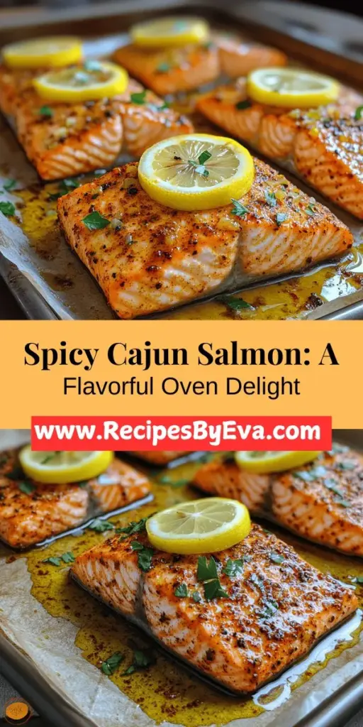 Discover the deliciousness of Spicy Cajun Oven Roasted Salmon, a recipe that combines vibrant Cajun flavors with the health benefits of nutrient-rich salmon. This dish is easy to prepare and features a flavorful marinade made from fresh ingredients and spices like paprika and cayenne pepper. Cook it to perfection and serve it with your choice of rice or a fresh salad for a nutritious meal that’s bursting with flavor. Perfect for any occasion, this salmon dish is sure to impress!