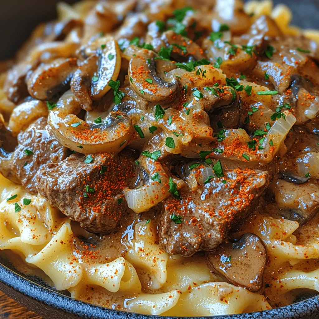 Beef Stroganoff is more than just a dish; it is a celebration of rich, comforting flavors that have made their way into kitchens around the world. Known for its creamy sauce, tender beef, and hearty noodles, this recipe has earned its place as a beloved comfort food in many cultures. Originating from Russia in the 19th century, Beef Stroganoff has evolved over the years, adapting to various regional tastes and preferences. Its initial appearance in Russian cuisine has led to a multitude of variations, yet the core essence of this dish remains unchanged: a delightful combination of sautéed beef, savory mushrooms, and a creamy sauce served over egg noodles or rice.