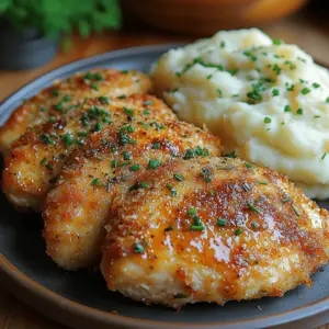 Are you ready to elevate your dinner experience with a dish that perfectly balances crispiness and creaminess? Our Crispy Herb-Crusted Chicken served alongside creamy Garlic Mashed Potatoes is a culinary delight that promises to impress your family and guests alike. The crispy, golden-brown exterior of the chicken contrasts beautifully with the velvety texture of the mashed potatoes, creating a comforting meal that is ideal for any occasion—be it a cozy family dinner, a festive gathering, or simply when you want to treat yourself to something special.