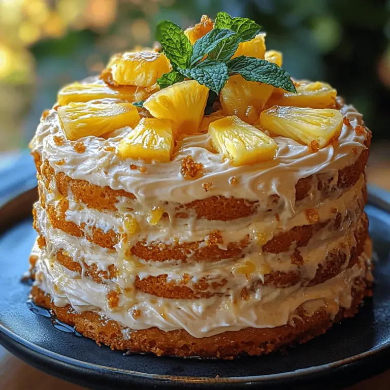 When it comes to desserts, few flavors can transport you to a tropical paradise quite like pineapple. The bright, sweet, and tangy essence of this tropical fruit not only invigorates your taste buds but also evokes feelings of sunshine and relaxation. That’s why the Tropical Bliss Pineapple Cake is an irresistible choice for anyone seeking a refreshing and delectable treat to brighten their day. Perfect for summer barbecues, birthday celebrations, or simply as an indulgent afternoon snack, this cake is a true celebration of tropical flavors.
