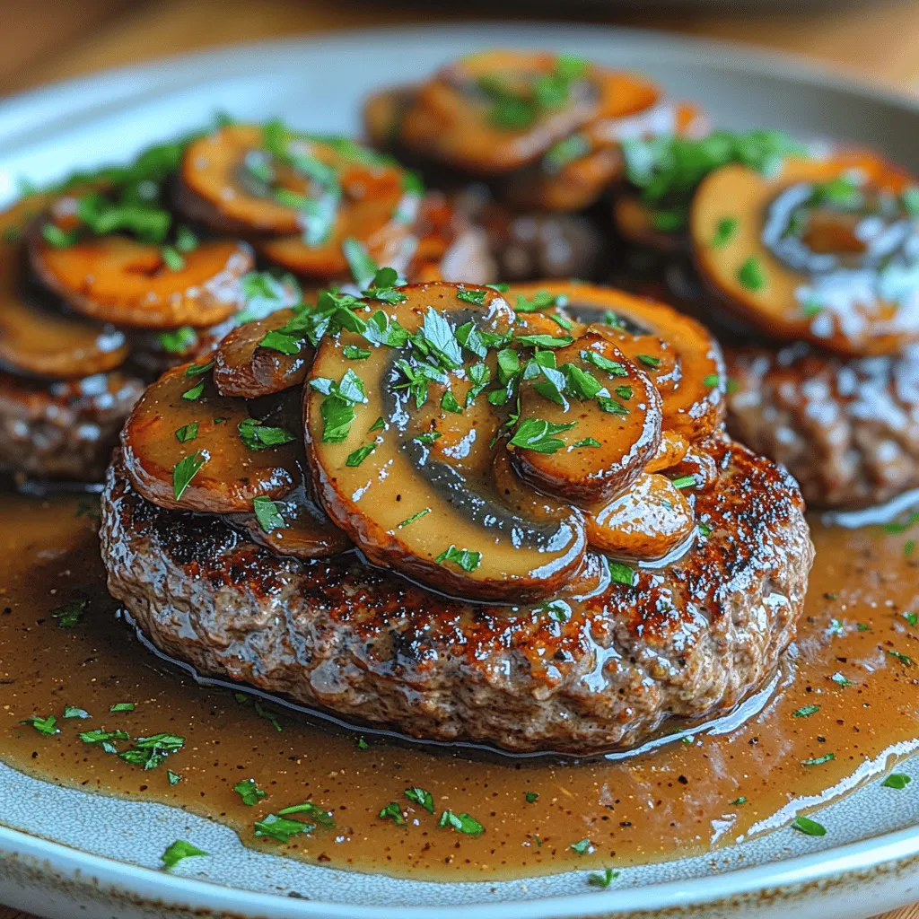 There's something undeniably comforting about a plate of Hamburger Steaks with Mushroom Gravy. This dish embodies the essence of home cooking, merging the savory goodness of juicy ground beef patties with the rich, earthy flavors of a luscious mushroom gravy. Ideal for family dinners or quick weeknight meals, this recipe stands out for its simplicity while delivering a hearty meal that satisfies even the most discerning appetites.