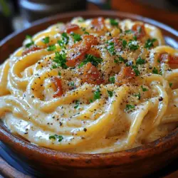 Creamy Bacon Spaghetti Carbonara is a dish that captures the essence of Italian cuisine, blending simplicity with rich flavors in every bite. This beloved classic has transcended its humble origins to become a favorite in kitchens around the globe. The combination of al dente spaghetti, savory bacon, and a creamy sauce made from eggs and cheese creates a satisfying meal that is both indulgent and comforting.
