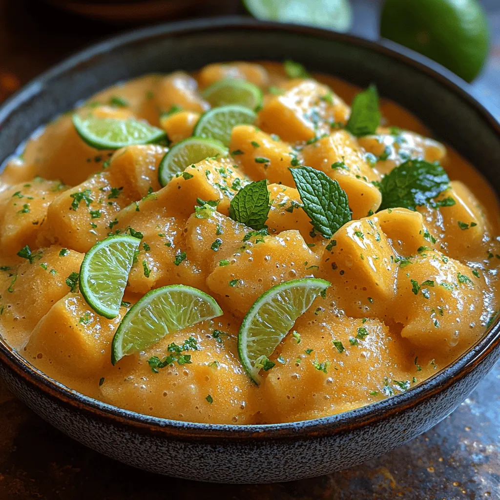 As the sun blazes and temperatures rise, nothing quite hits the spot like a refreshing sorbet. Introducing the Tropical Sunshine Mango Lime Sorbet, a delightful and invigorating dessert that encapsulates the essence of summer in every spoonful. This recipe showcases the vibrant flavors of ripe mangoes and zesty lime juice, creating a perfect balance of sweetness and tartness that awakens the taste buds.