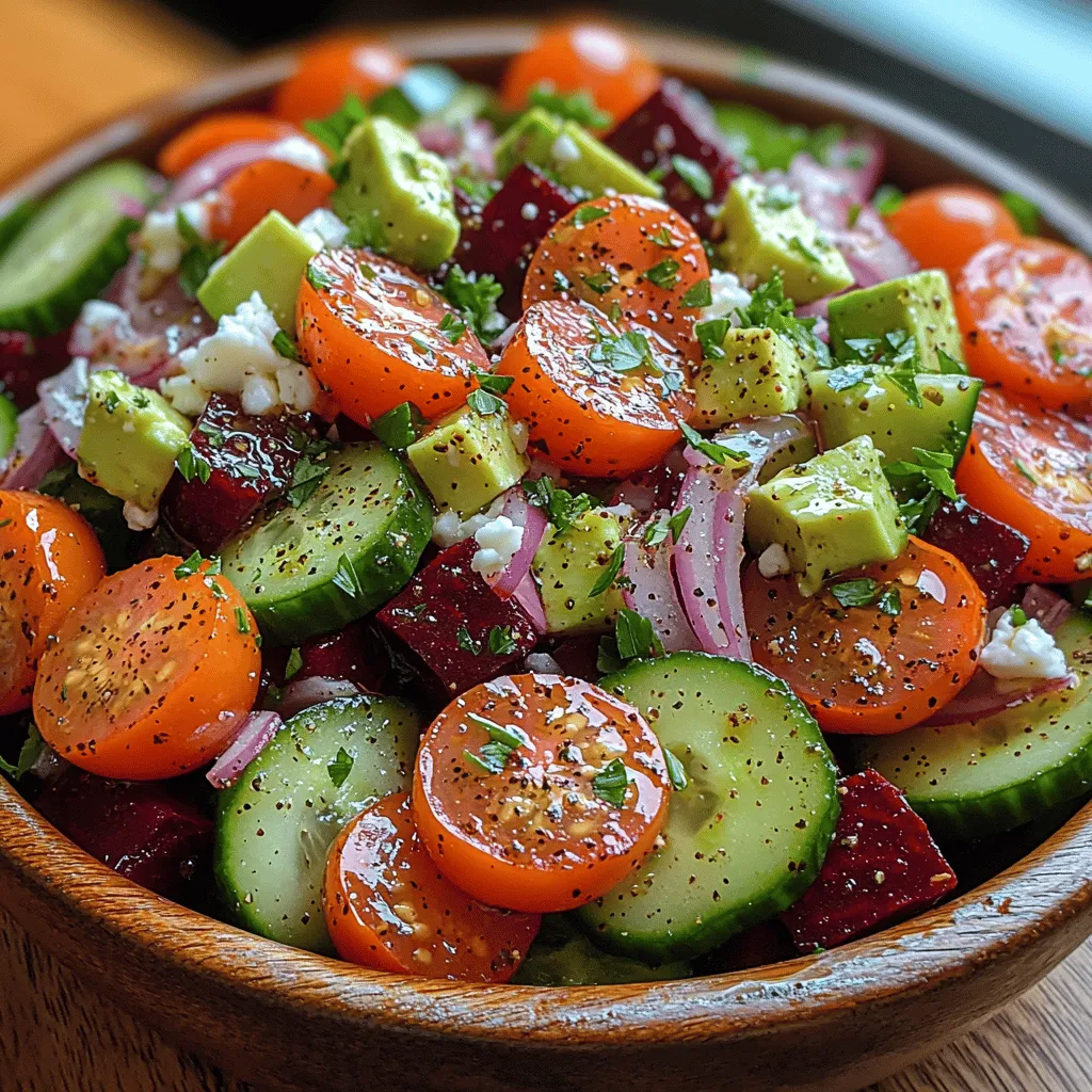 In a world where healthy eating is increasingly prioritized, salads have emerged as culinary stars, delighting our taste buds while nourishing our bodies. Among the myriad of salad options, the Vibrant Cucumber & Beet Salad stands out not just for its striking colors, but also for its delicious flavors and impressive health benefits. This salad is a celebration of fresh ingredients, combining the crispness of cucumbers, the earthiness of beets, and the creaminess of avocado, making it a versatile dish perfect for any occasion.