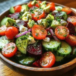 In a world where healthy eating is increasingly prioritized, salads have emerged as culinary stars, delighting our taste buds while nourishing our bodies. Among the myriad of salad options, the Vibrant Cucumber & Beet Salad stands out not just for its striking colors, but also for its delicious flavors and impressive health benefits. This salad is a celebration of fresh ingredients, combining the crispness of cucumbers, the earthiness of beets, and the creaminess of avocado, making it a versatile dish perfect for any occasion.
