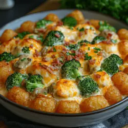 Casseroles have long held a cherished place in the hearts and kitchens of families. They embody comfort and convenience, making them a go-to option for home cooks looking to feed a crowd or simply enjoy a hearty meal with minimal fuss. Among the myriad of casserole recipes, the Cheesy Broccoli Tater Tot Casserole stands out as a delightful fusion of flavors and textures. This dish combines the cheesy goodness of melted cheeses, the crispy comfort of tater tots, and the nutritious crunch of fresh broccoli, creating an irresistible medley that appeals to both kids and adults alike.