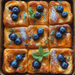French toast bakes have emerged as a beloved staple for brunches and breakfast gatherings, transforming the classic French toast into a shareable, hearty dish perfect for feeding a crowd. This Blueberry Bliss Cream Cheese French Toast Bake takes the traditional concept to new heights, combining the sumptuous flavors of rich cream cheese, juicy blueberries, and buttery brioche bread. Each bite delivers a delightful contrast of textures and flavors, making it an irresistible choice for any breakfast table.