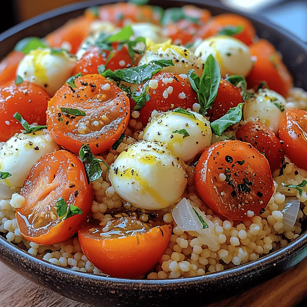 Couscous Caprice: Tomato Basil Delight is more than just a dish; it represents a culinary journey that celebrates the vibrant flavors of the Mediterranean. This delightful recipe combines the light, fluffy texture of couscous with the refreshing taste of ripe tomatoes and fragrant basil, creating a meal that is both satisfying and invigorating. Whether you're preparing a casual weeknight dinner, hosting a summer gathering, or looking for a nutritious meal that can be served warm or cold, this dish is the perfect choice. Its versatility and charm make it an enduring favorite among food enthusiasts and health-conscious eaters alike.