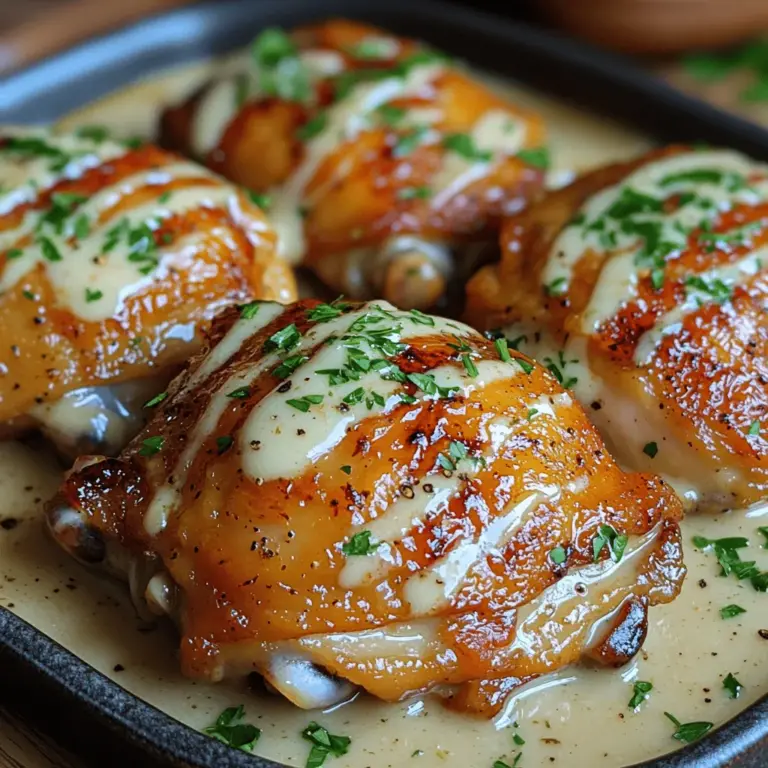 Welcome to the delightful world of creamy garlic butter chicken thighs, a dish that promises to enchant your taste buds with its rich flavors and comforting appeal. This recipe is not only a feast for the senses but also remarkably simple to prepare, making it the perfect choice for both busy weeknight dinners and special occasions. Imagine succulent chicken thighs bathed in a luxurious sauce made from garlic, butter, and Parmesan, creating a culinary experience that elevates the humble chicken to new heights of flavor and satisfaction.
