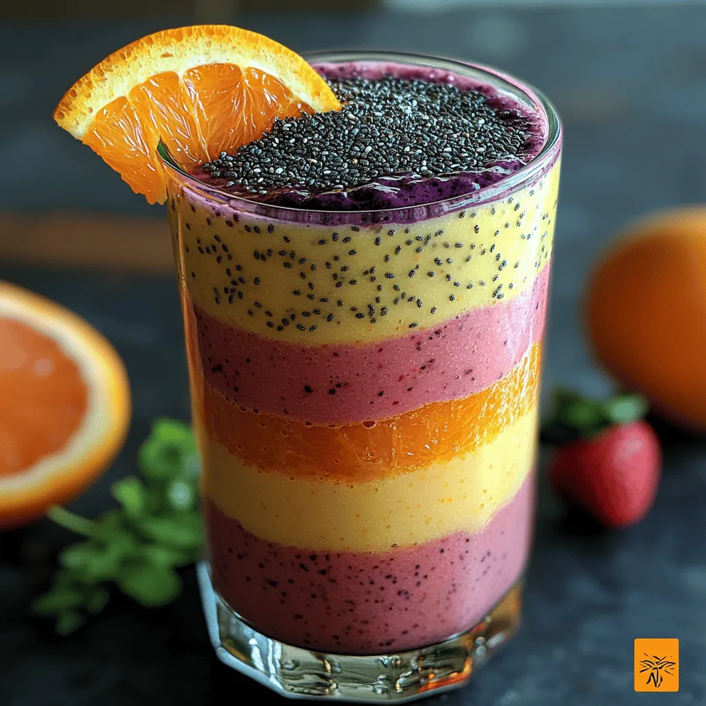 In recent years, smoothies have surged in popularity as a go-to beverage for those seeking a healthy, convenient option. Whether enjoyed as a breakfast substitute, a post-workout snack, or a midday refreshment, smoothies provide a delicious way to incorporate a variety of nutrients into your diet. Among the vast array of smoothie recipes, the Rainbow Citrus Glow Smoothie stands out with its vibrant colors and remarkable health benefits. This delightful beverage not only pleases the palate but also nourishes the body with a powerhouse of vitamins, minerals, and antioxidants.