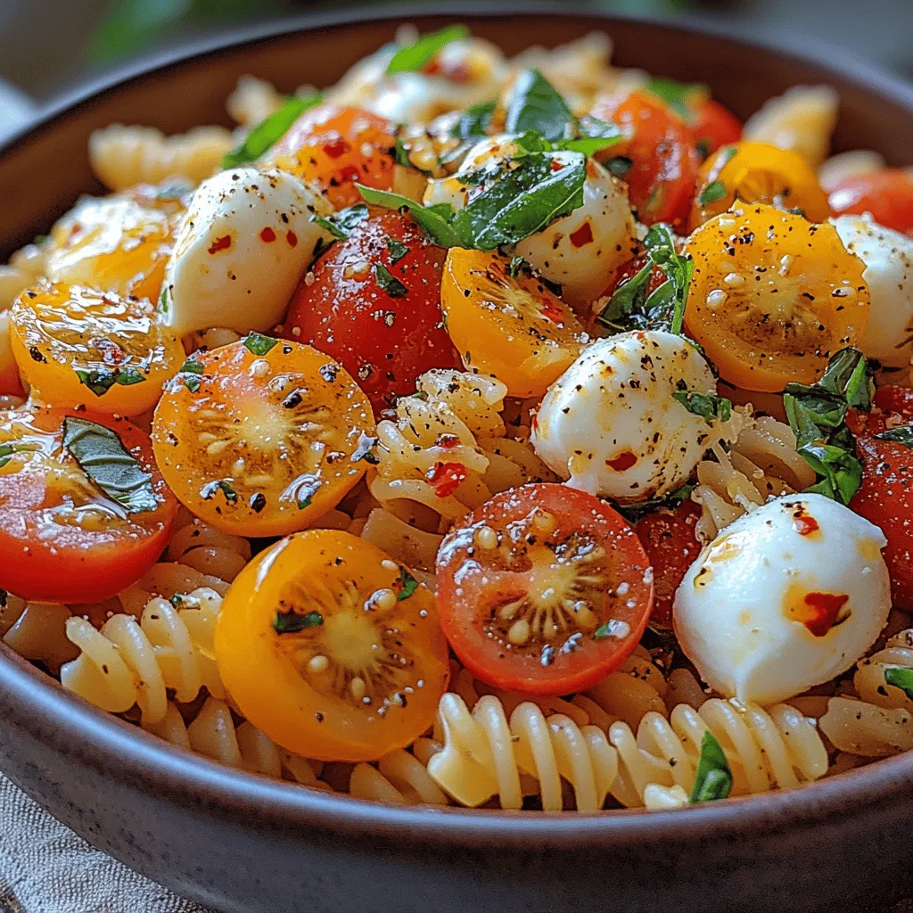 Caprese Pasta Salad is a refreshing and vibrant dish that beautifully merges the classic flavors of the traditional Caprese salad with the delightful texture of pasta. This innovative recipe captures the essence of summer dining, making it an ideal choice for various occasions, from casual picnics in the park to elegant potlucks and light dinners at home. With its colorful ingredients and refreshing taste, Caprese Pasta Salad not only pleases the palate but also adds a visual appeal that makes it perfect for gatherings.