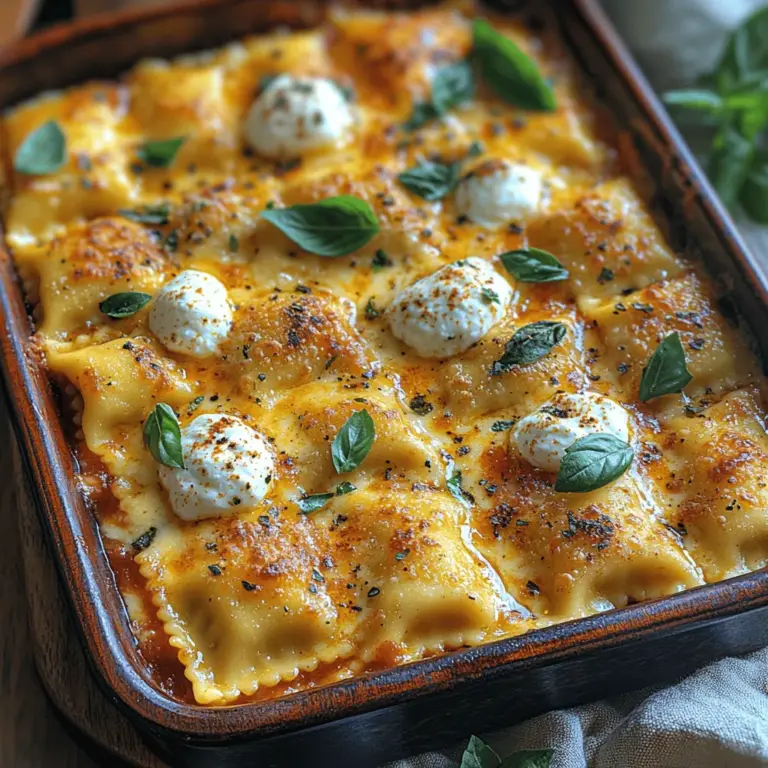 Cheesy Baked Ravioli Casserole is a dish that perfectly encapsulates the essence of comfort food, making it a beloved choice for family gatherings and weeknight dinners alike. There’s something undeniably satisfying about the combination of tender ravioli enveloped in rich marinara sauce and layers of gooey cheese, all baked to golden perfection. This dish not only warms the belly but also the heart, creating lasting memories around the dinner table.