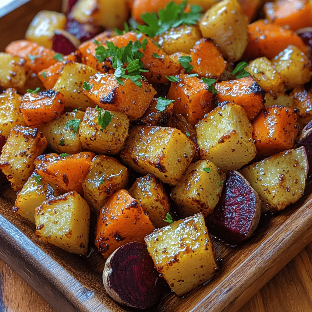 Roasted root vegetables are a culinary staple that effortlessly combine nutrition and flavor to create a versatile dish. Whether you're preparing a weeknight dinner or a grand feast, these colorful and hearty vegetables can complement a wide range of meals. The star of this recipe is the delightful honey mustard dressing, which beautifully marries sweet and savory elements, making the dish not only nourishing but also irresistibly delicious.