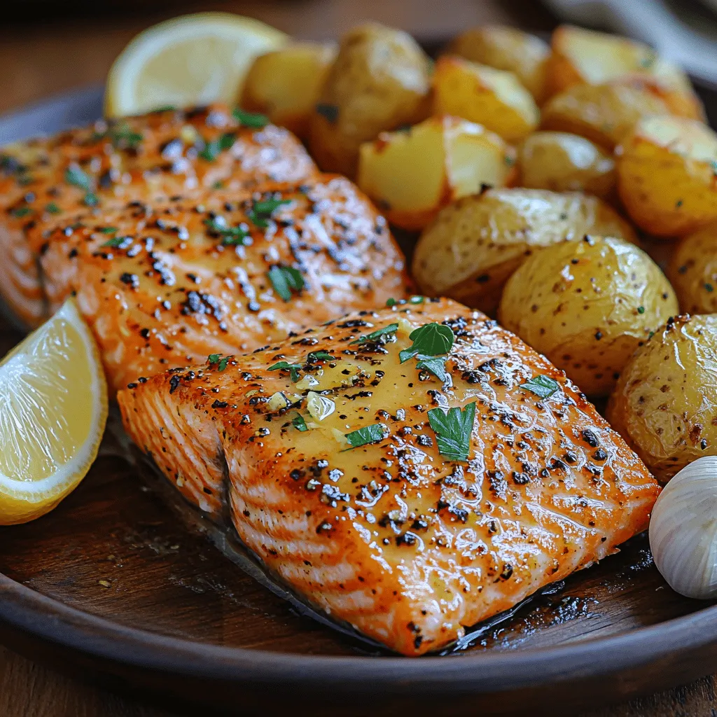 If you're on the hunt for a deliciously satisfying meal that combines vibrant flavors with healthful benefits, look no further than Zesty Lemon Garlic Butter Salmon with Crispy Potatoes. This dish offers an irresistible blend of zesty lemon, rich garlic butter, and perfectly crispy potatoes, making it an ideal choice for both weeknight dinners and special occasions. The bright acidity of the lemon cuts through the buttery richness, while the garlic adds a fragrant depth that elevates the salmon to new culinary heights. Paired with golden, crispy potatoes, this meal is as pleasing to the palate as it is to the eye.