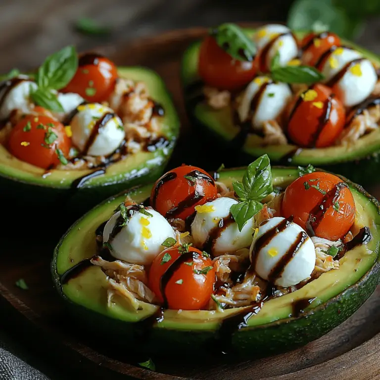 If you’re on the hunt for a fresh, healthy dish that is as impressive as it is easy to prepare, look no further than Caprese Chicken Stuffed Avocados. This delightful recipe combines the vibrant flavors of a classic Caprese salad with the creamy texture of ripe avocados, resulting in a dish that is not only nutritious but also bursting with taste. Whether you're looking for a light lunch, a satisfying dinner, or an eye-catching appetizer for your next gathering, these stuffed avocados check all the boxes.