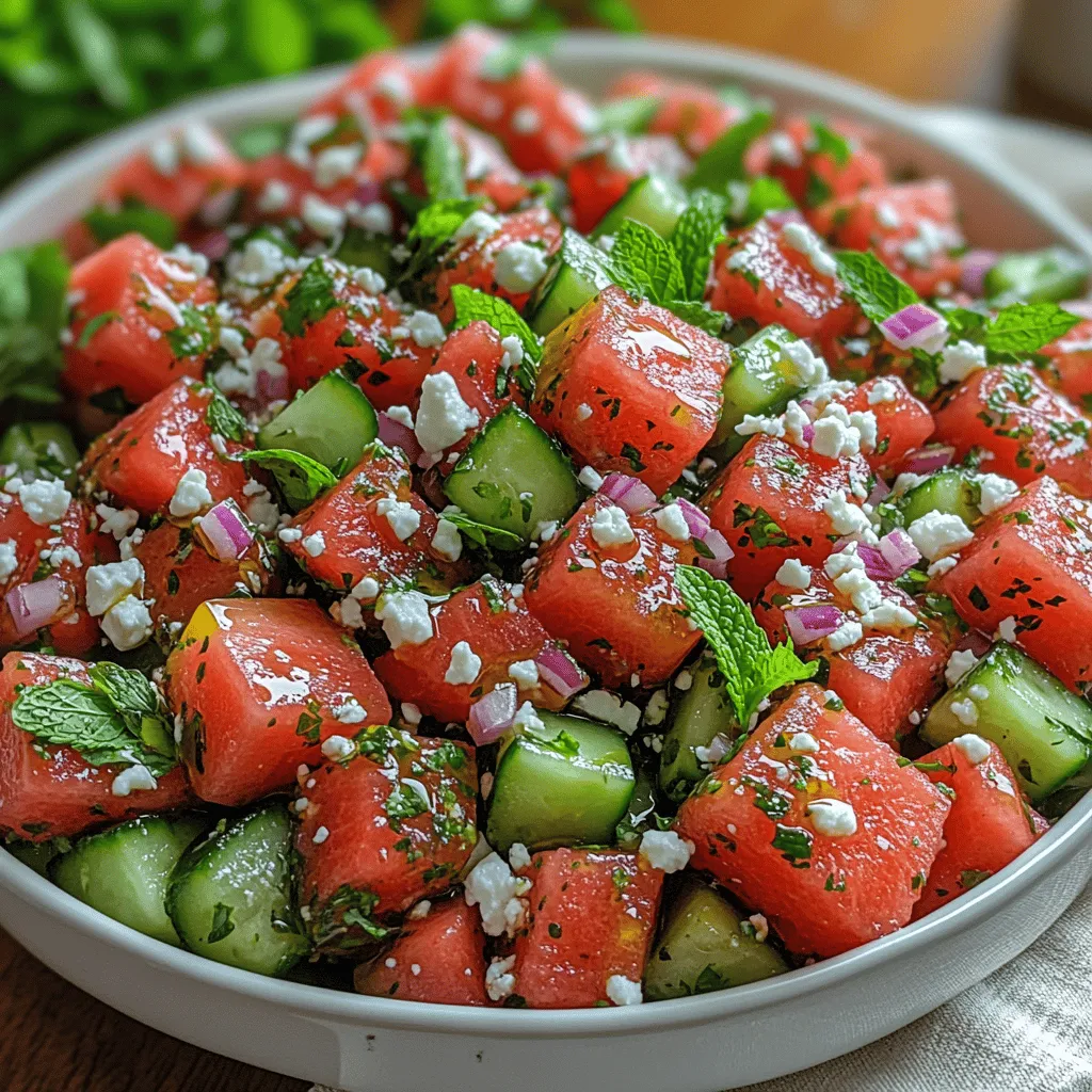 As the sun shines brighter and temperatures rise, the appeal of light and refreshing dishes becomes undeniable. During the sweltering summer months, we often seek meals that not only satisfy our hunger but also provide a cooling effect, revitalizing our bodies and spirits. Enter the Watermelon Cucumber Feta Salad—an ideal dish that embodies the essence of summer. This vibrant salad is not just a feast for the eyes; it is a delightful blend of flavors, textures, and nutrients, making it both a quick and nutritious option for those hot days when cooking feels like a chore.
