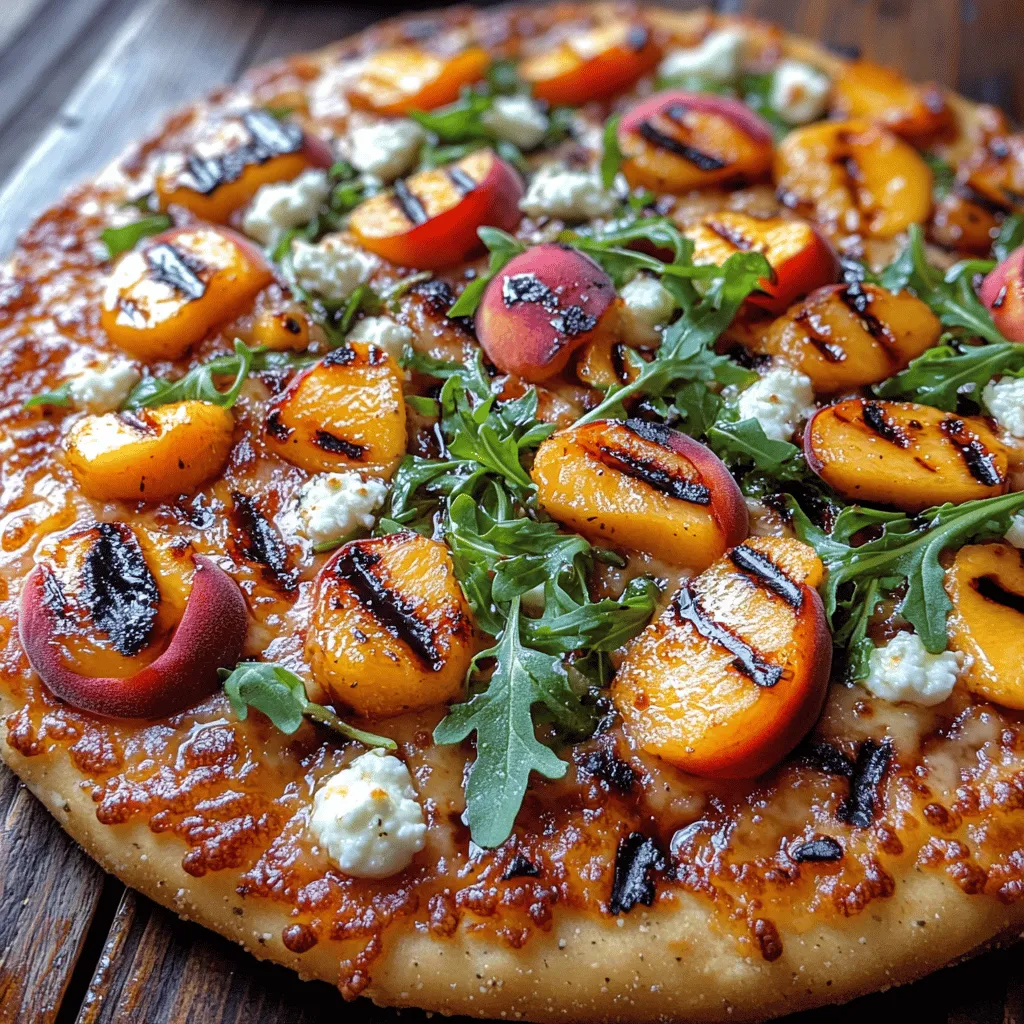 The beauty of Grilled Peach Arugula Pizza lies in its harmonious blend of flavors. The sweetness of the peaches contrasts beautifully with the creamy textures of mozzarella and goat cheese, while the peppery arugula adds a refreshing zing. Each bite offers a delightful balance of sweetness and savory notes, making it an unforgettable dish. The addition of balsamic glaze elevates the flavor profile even further, introducing a tangy complexity that ties all the elements together. This pizza is not just a meal; it’s a celebration of summer's finest produce and a testament to the joy of homemade cooking.