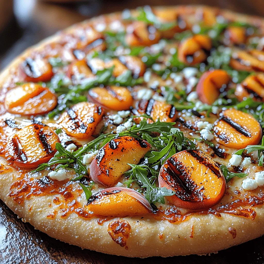 The beauty of Grilled Peach Arugula Pizza lies in its harmonious blend of flavors. The sweetness of the peaches contrasts beautifully with the creamy textures of mozzarella and goat cheese, while the peppery arugula adds a refreshing zing. Each bite offers a delightful balance of sweetness and savory notes, making it an unforgettable dish. The addition of balsamic glaze elevates the flavor profile even further, introducing a tangy complexity that ties all the elements together. This pizza is not just a meal; it’s a celebration of summer's finest produce and a testament to the joy of homemade cooking.