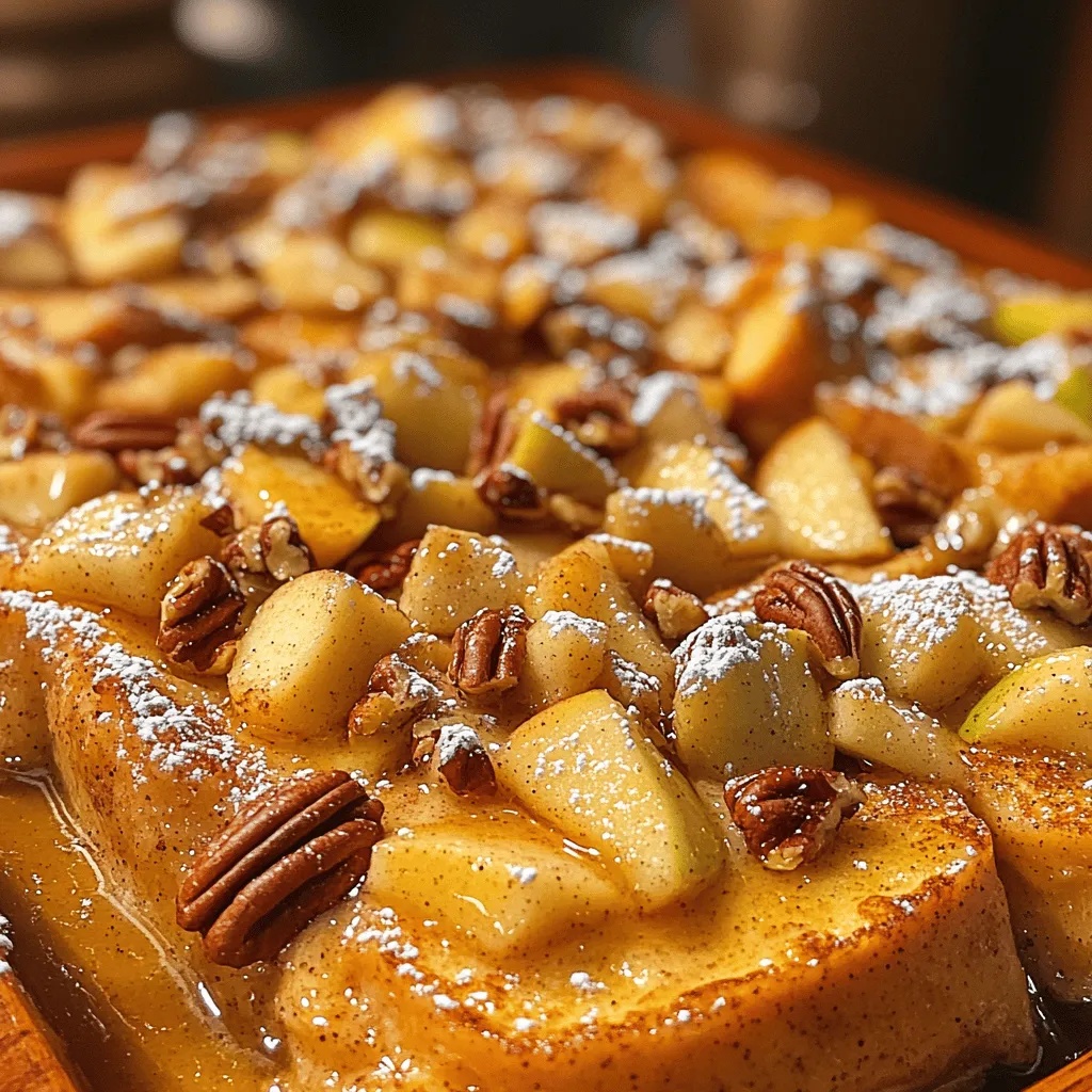 As the morning sun streams through the kitchen window, there's nothing quite like the comforting aroma of baked French toast wafting through the air. This delightful dish combines the warmth of custard-soaked bread with the sweet and spicy allure of cinnamon and apples, making it a perfect addition to any breakfast or brunch table. Whether you're hosting a special occasion or enjoying a leisurely weekend meal with family, this Apple Cinnamon Baked French Toast Delight is sure to impress and satisfy.