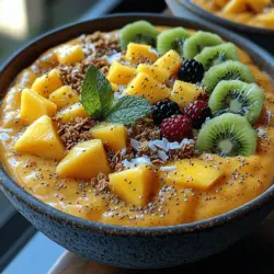 In recent years, smoothie bowls have taken the culinary world by storm, captivating health-conscious foodies and Instagram enthusiasts alike. This delightful dish combines the rich, creamy texture of blended fruits with the vibrant colors of fresh toppings, creating not just a meal but a feast for the senses. The Tropical Mango Paradise Smoothie Bowl is a shining star in this trend, offering a refreshing and nutritious option perfect for breakfast, snacks, or even dessert.