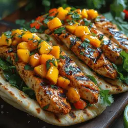 If you're on the hunt for a meal that bursts with flavor and freshness, look no further than Mango Tango Chicken Pitas. This dish is not just a feast for the taste buds but also a refreshing option perfect for warmer weather. The star of the show is the savory grilled chicken, marinated to perfection and beautifully complemented by a vibrant mango salsa that adds a tropical twist. Together, these elements create a delightful balance of flavors, making each bite an adventure.