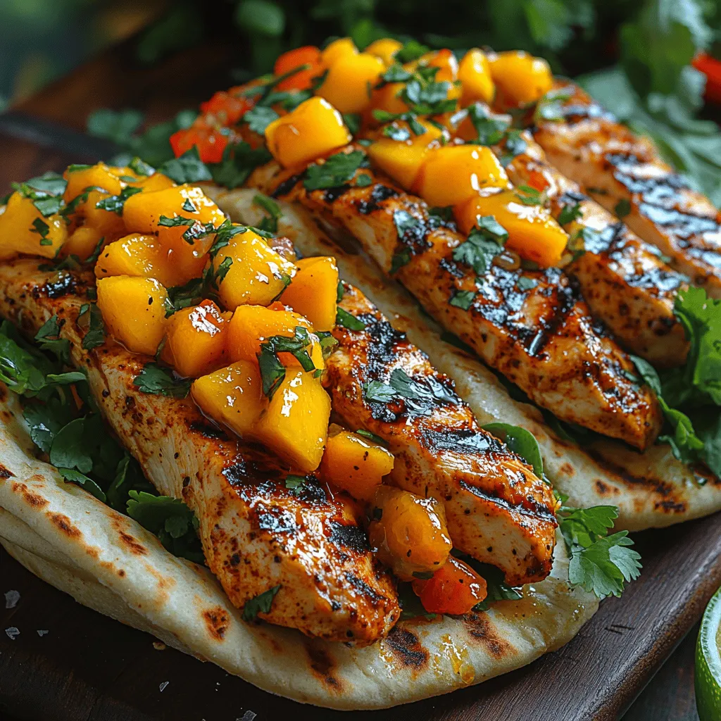 If you're on the hunt for a meal that bursts with flavor and freshness, look no further than Mango Tango Chicken Pitas. This dish is not just a feast for the taste buds but also a refreshing option perfect for warmer weather. The star of the show is the savory grilled chicken, marinated to perfection and beautifully complemented by a vibrant mango salsa that adds a tropical twist. Together, these elements create a delightful balance of flavors, making each bite an adventure.