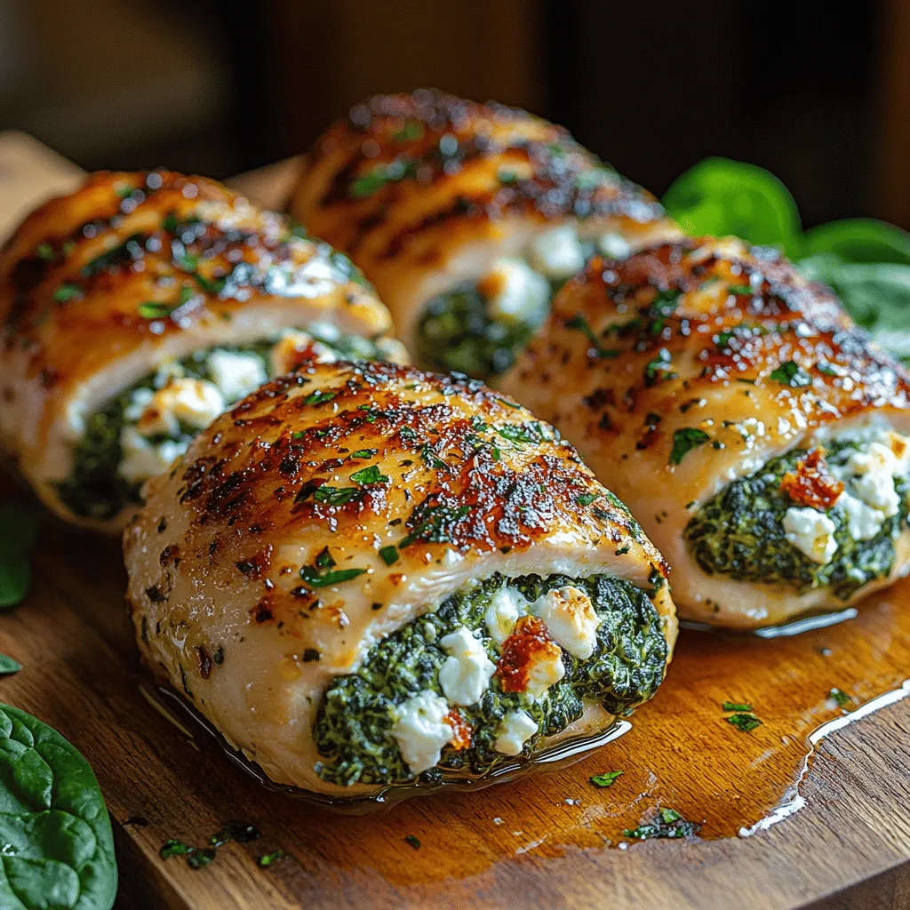 If you're searching for a dinner option that is both healthy and bursting with flavor, look no further than spinach and feta stuffed chicken breasts. This dish combines succulent chicken with a savory filling of fresh spinach and creamy feta cheese, creating a mouthwatering meal that pleases the palate and nourishes the body. The harmony between the tender chicken and the vibrant filling showcases a classic culinary pairing that elevates any dining experience, whether it's a casual weeknight dinner or a special occasion.
